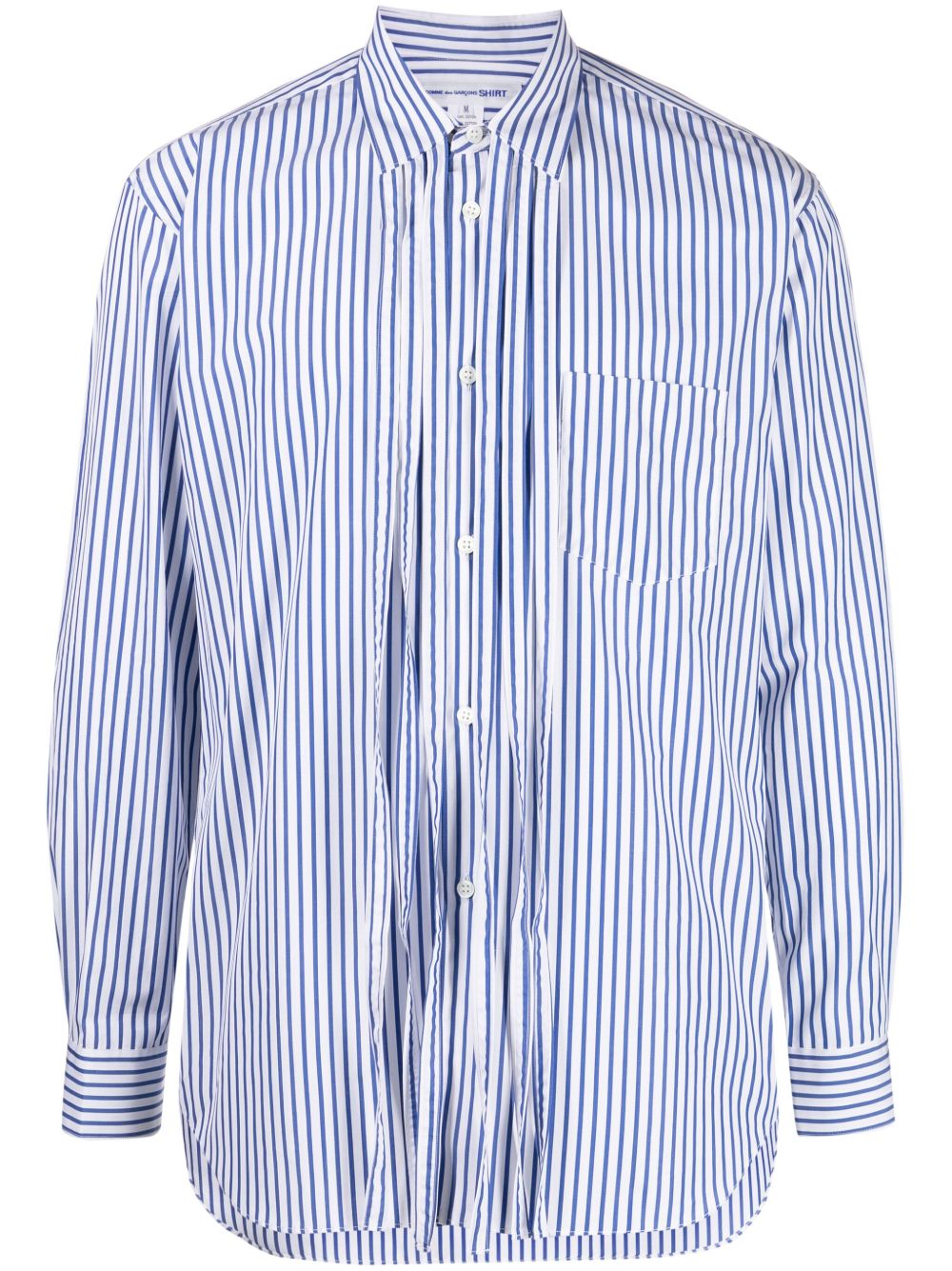 Comme Des Garçons Shirt 条纹棉衬衫 - 蓝色
