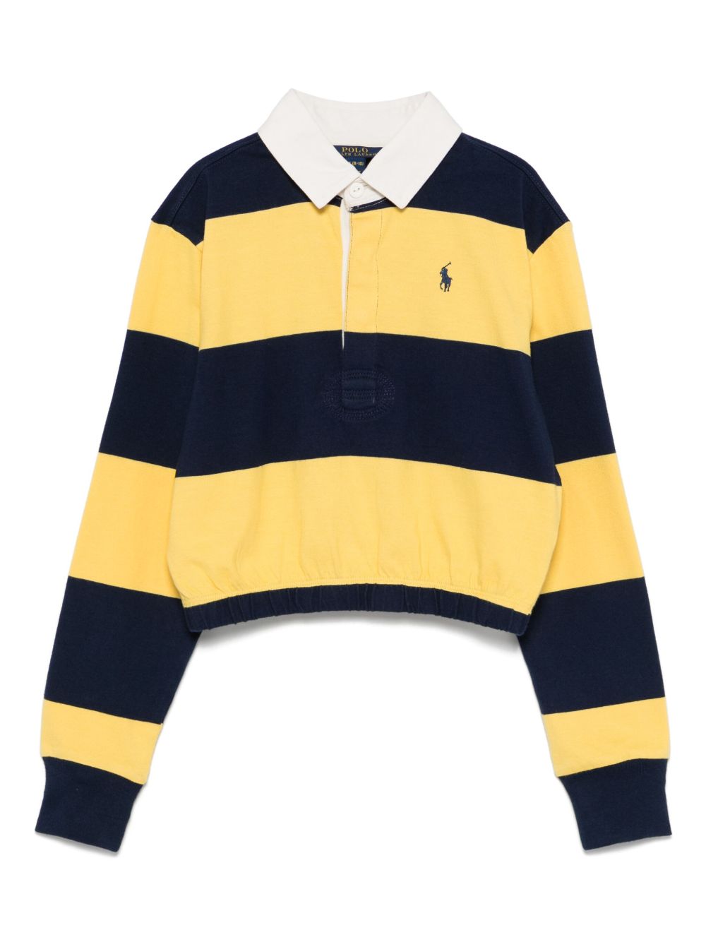 POLO RALPH LAUREN KIDS 条纹棉polo领上衣 - 黄色