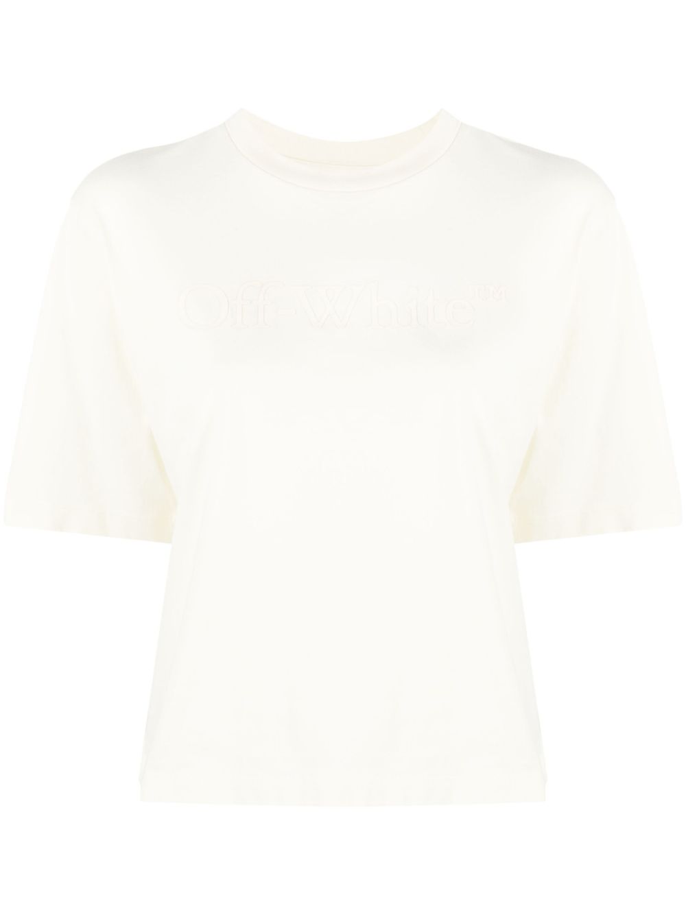 Off-White logo压纹棉T恤 - 中性色