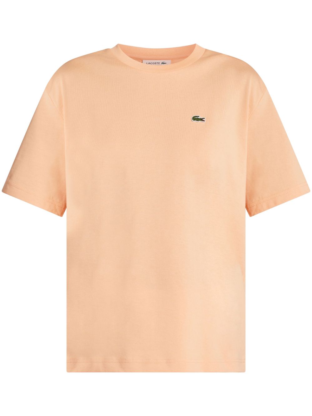 Lacoste logo贴花棉T恤 - 橘色
