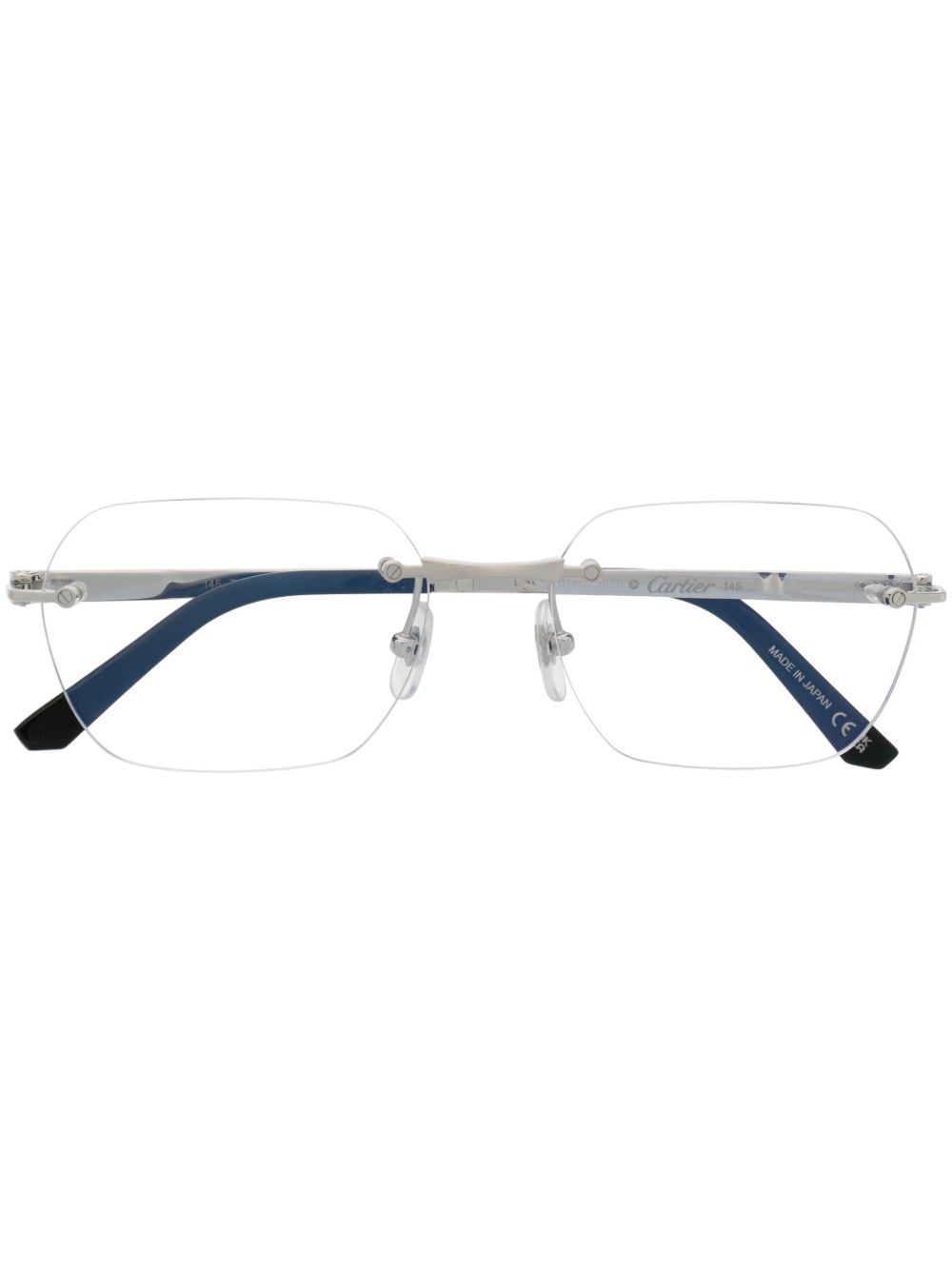 Cartier Eyewear logo雕刻无框眼镜 - 银色