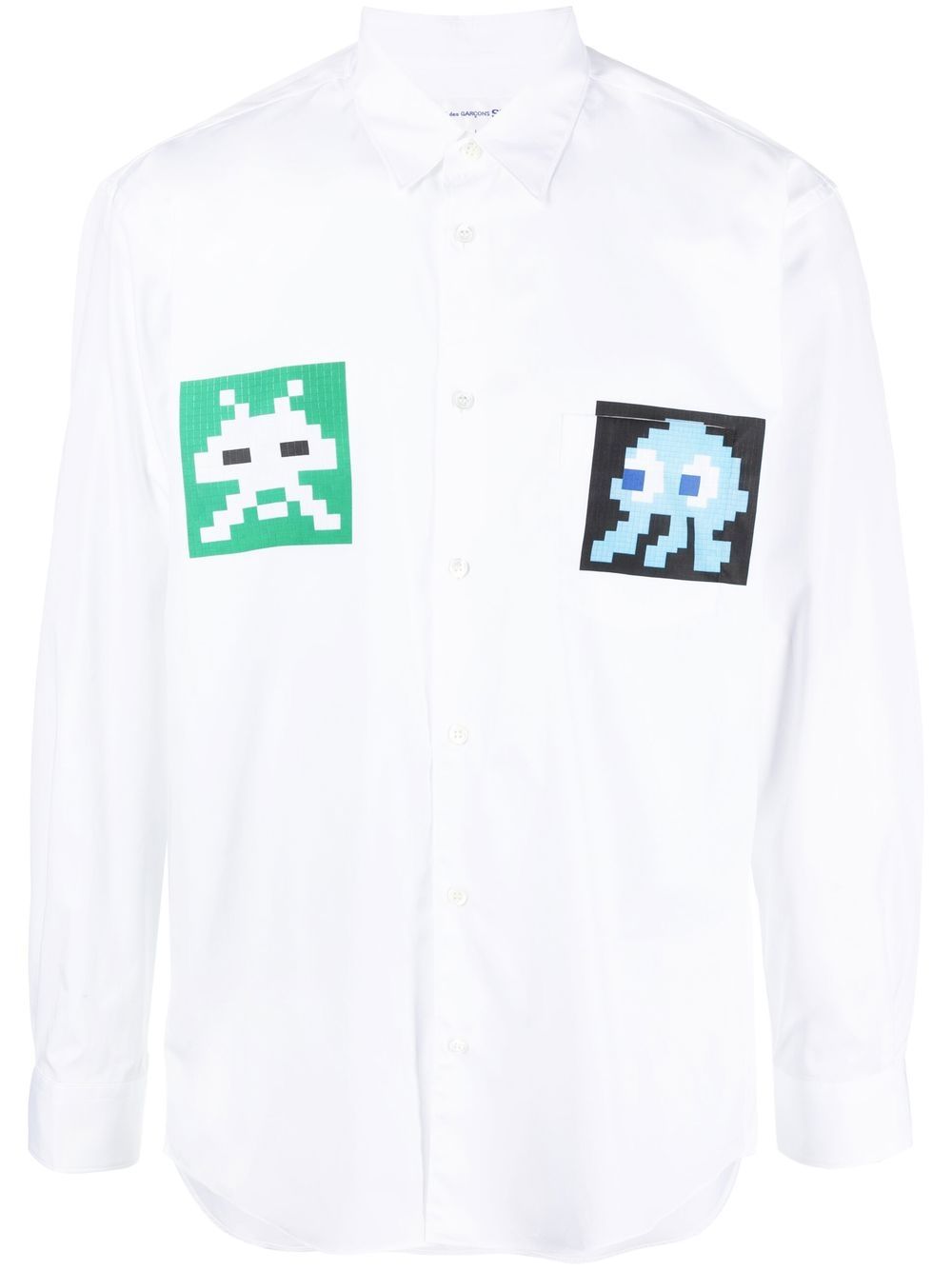 Comme Des Garçons Shirt 图案印花长袖衬衫 - 白色