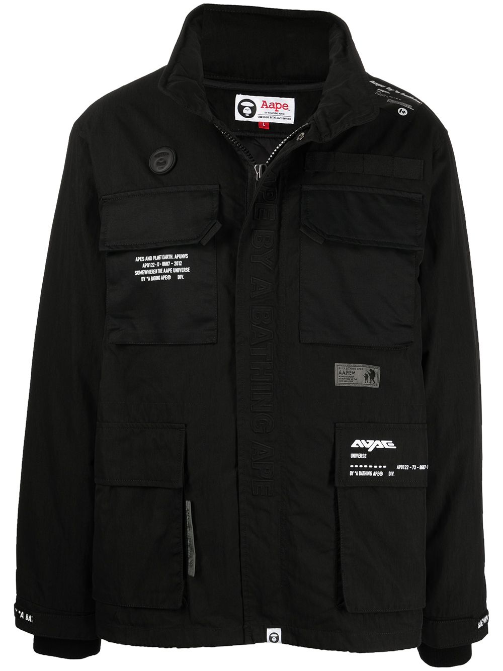 AAPE BY *A BATHING APE® logo印花夹克 - 黑色