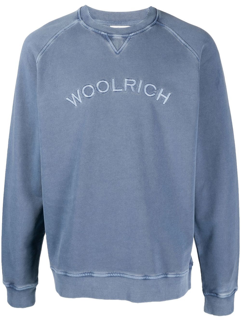 Woolrich logo刺绣圆领卫衣 - 蓝色