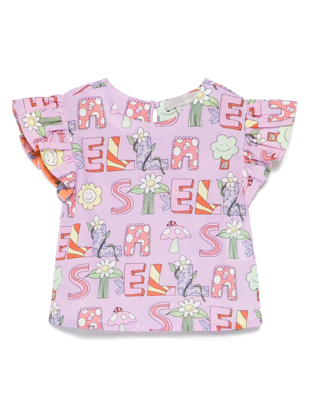 Stella McCartney Kids logo印花上衣 - 紫色