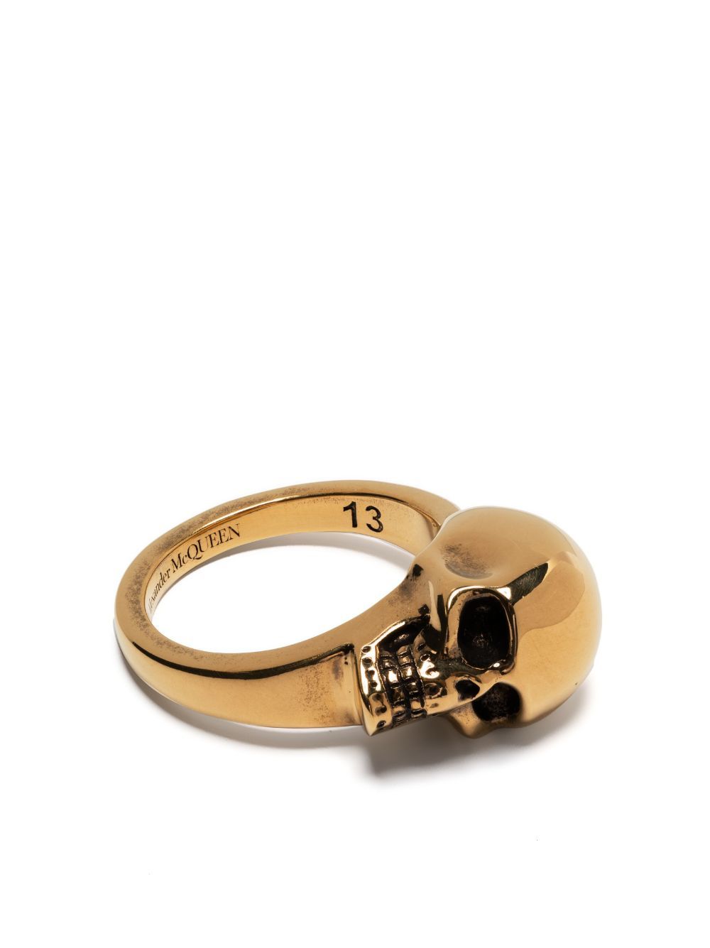 Alexander McQueen The Side Skull 戒指 - 金色
