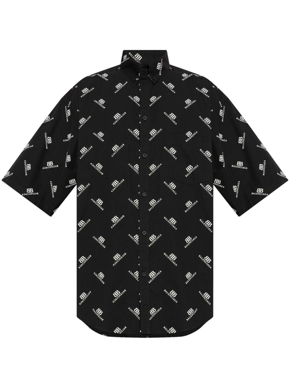 Balenciaga 大面积logo衬衫 - 黑色