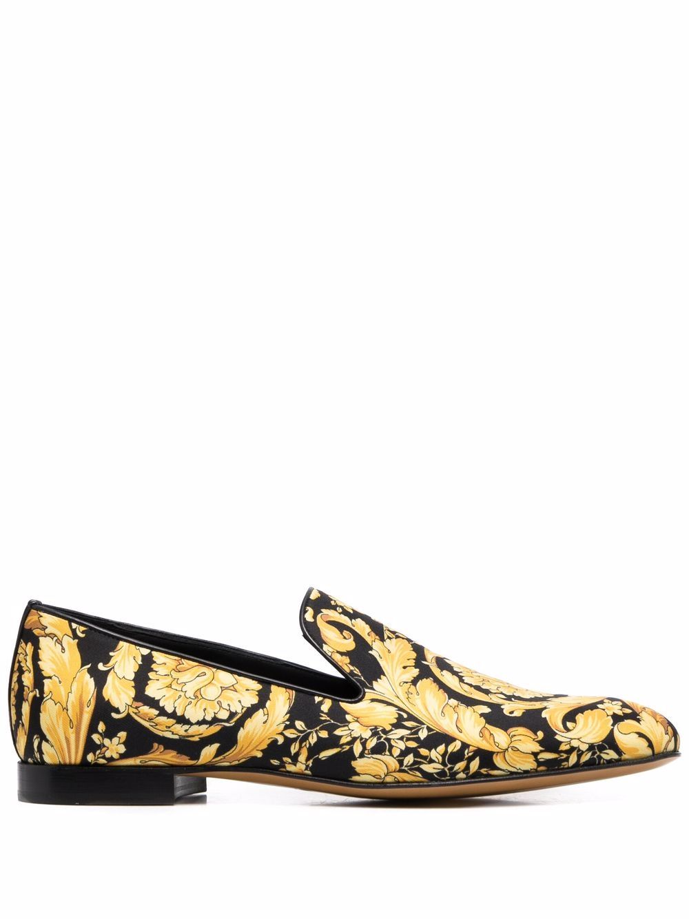 Versace Barocco 缎面拖鞋 - 黄色