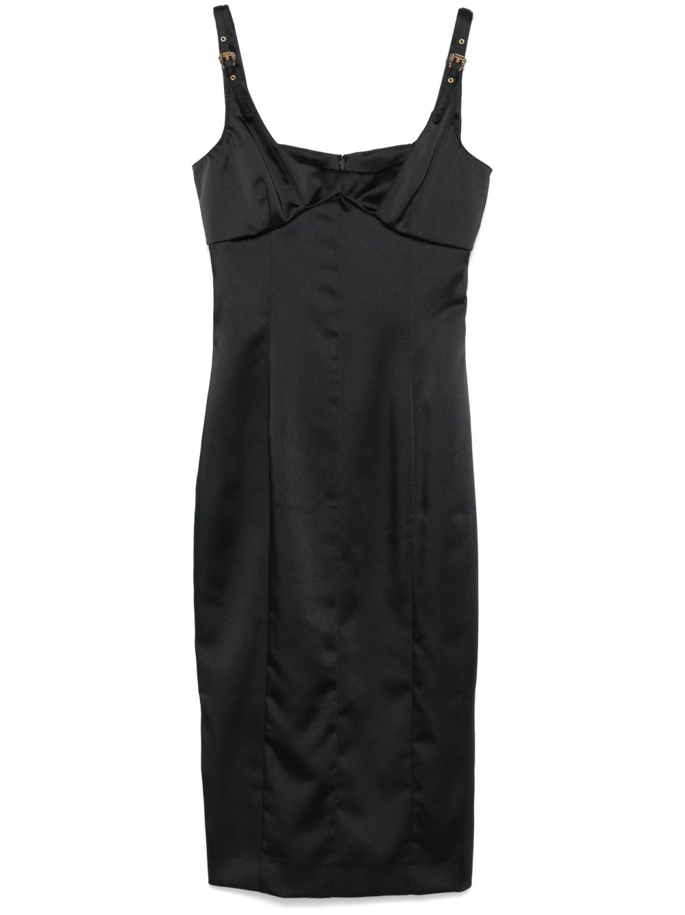 Versace Jeans Couture 巴洛克扣环中长连衣裙 - 黑色