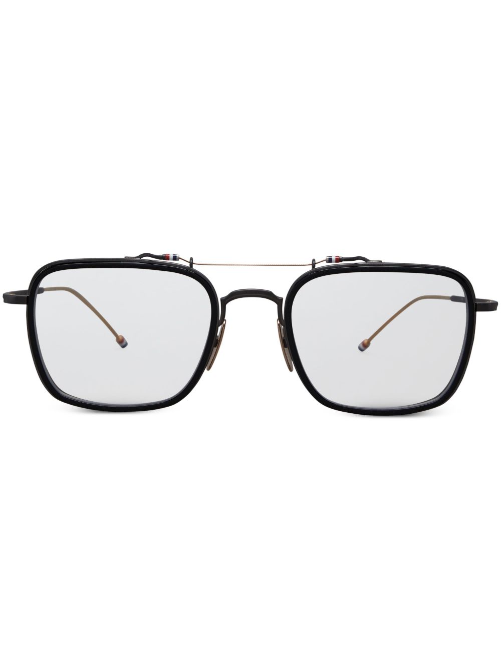Thom Browne Eyewear 长方框眼镜 - 黑色