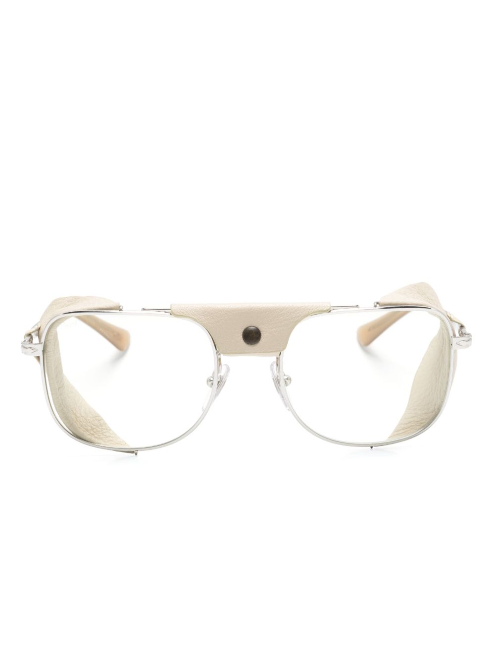 Persol 方框分层式眼镜 - 银色