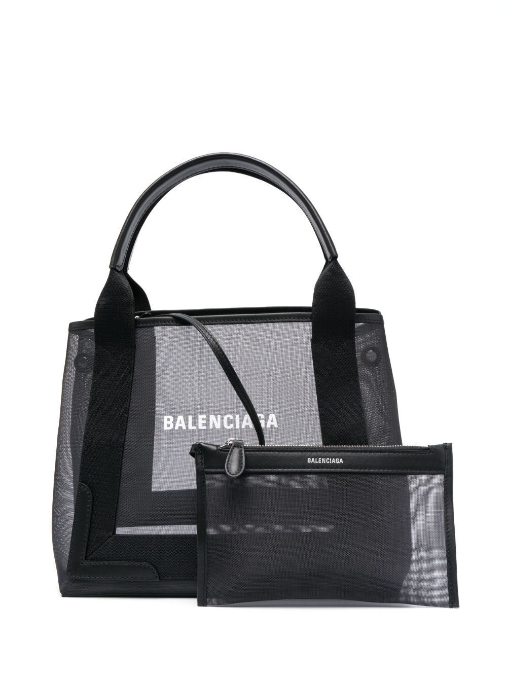 Balenciaga Cabas 网纱手提包 - 黑色