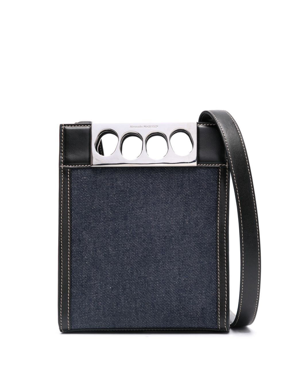 Alexander McQueen The Grip 牛仔邮差包 - 蓝色