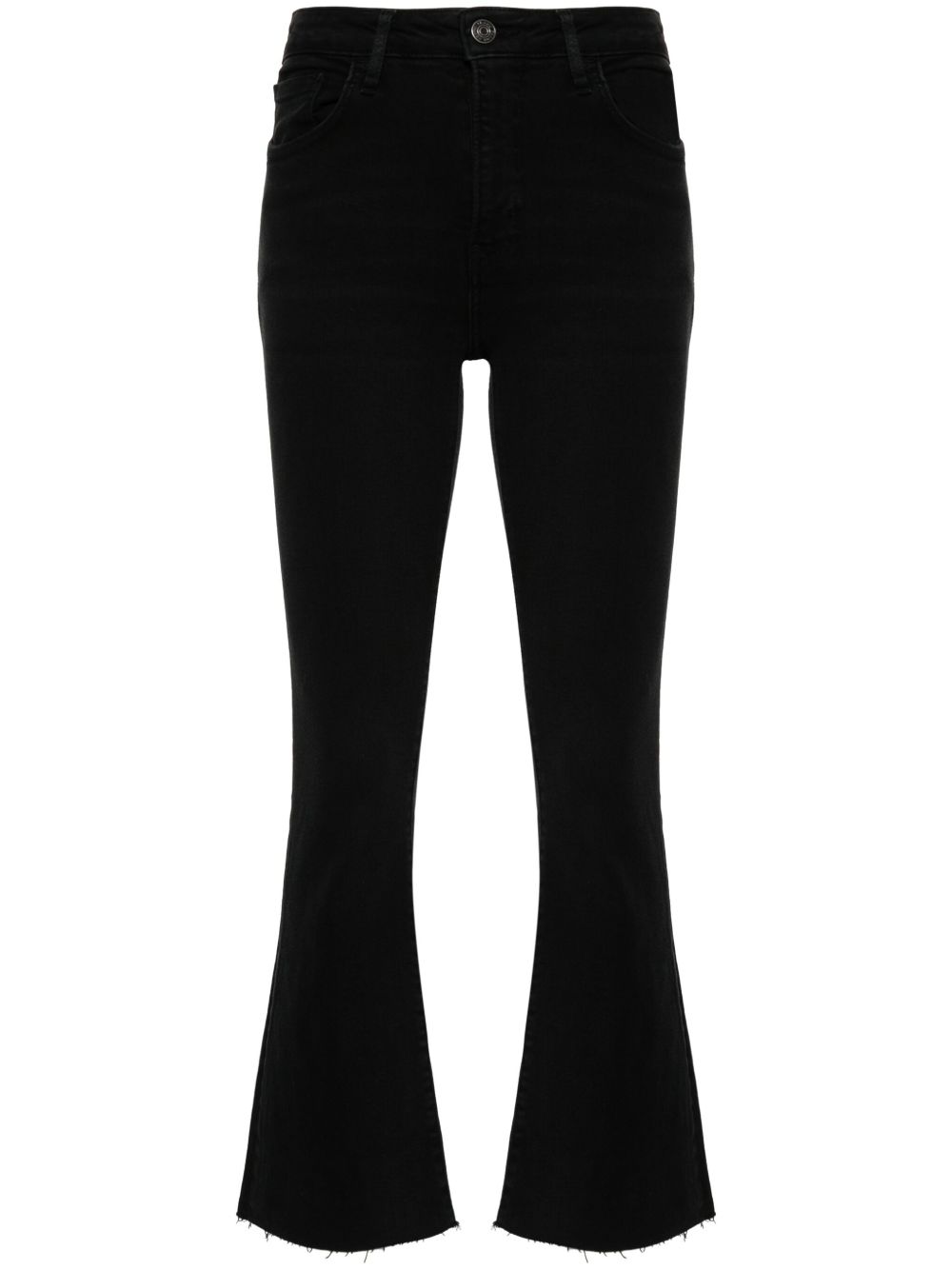 FRAME Le Crop Mini Boot Raw Fray 牛仔裤 - 黑色