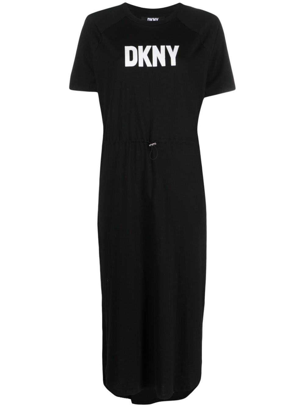 DKNY 花卉印花无袖连衣裙 - 黑色