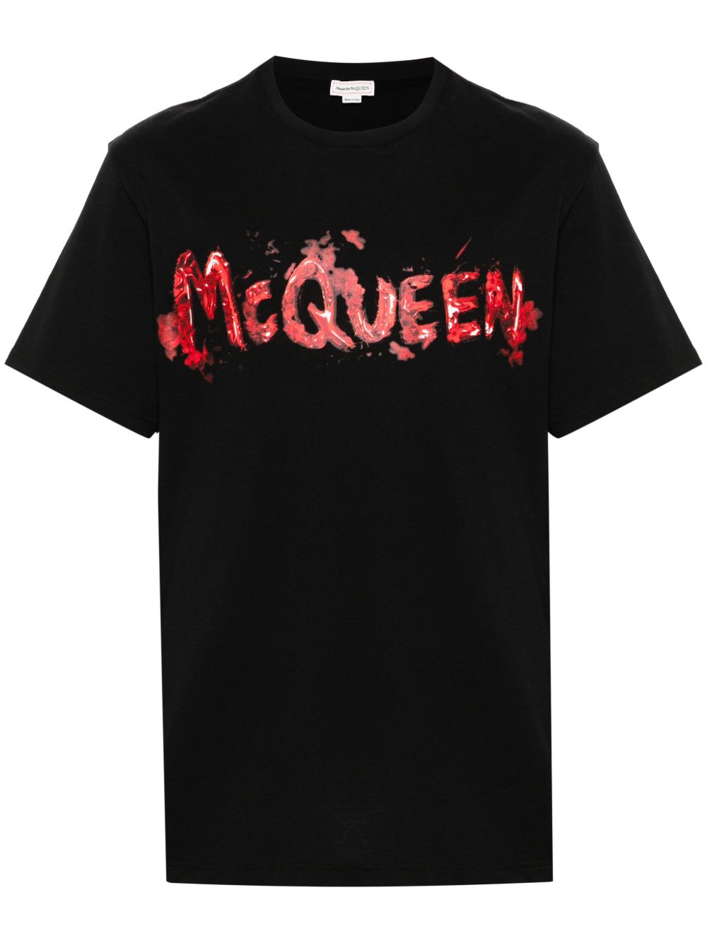 Alexander McQueen logo涂鸦印花T恤 - 黑色