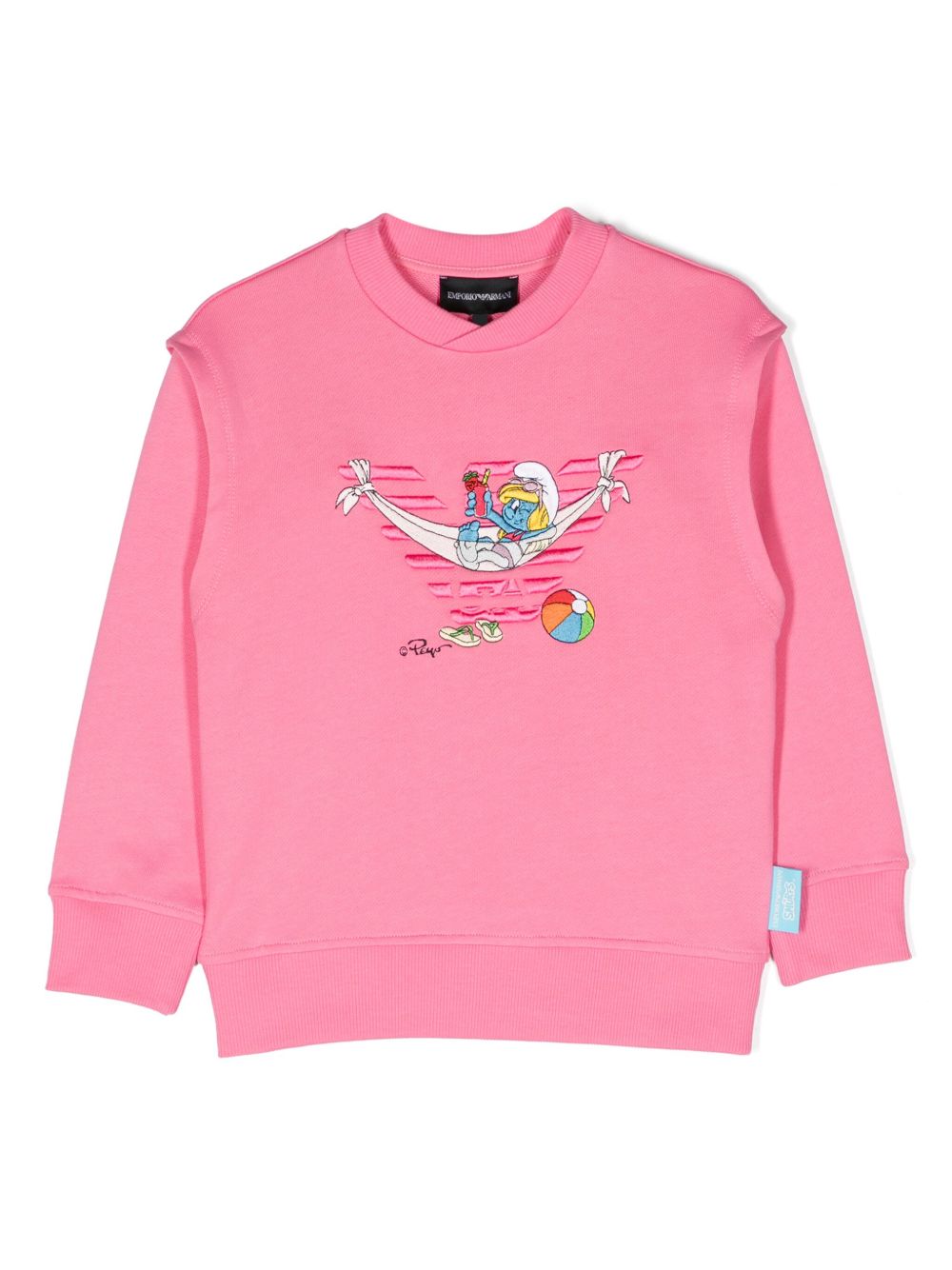 Emporio Armani Kids x Smurfs 棉卫衣 - 粉色