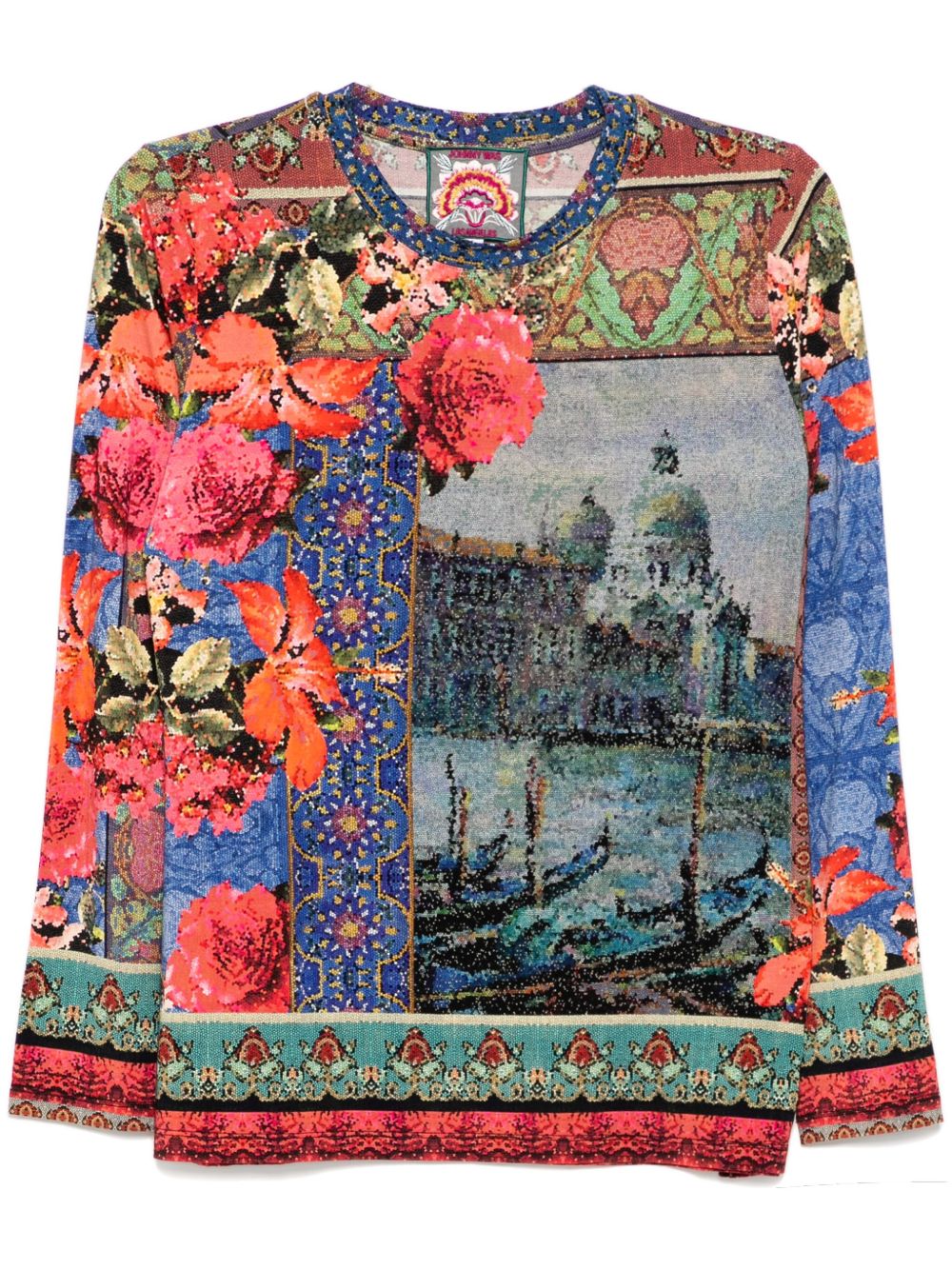 Johnny Was Grand Canel Scarf 印花T恤 - 红色