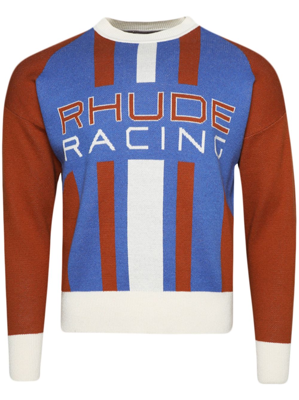 RHUDE logo嵌花羊毛毛衣 - 红色