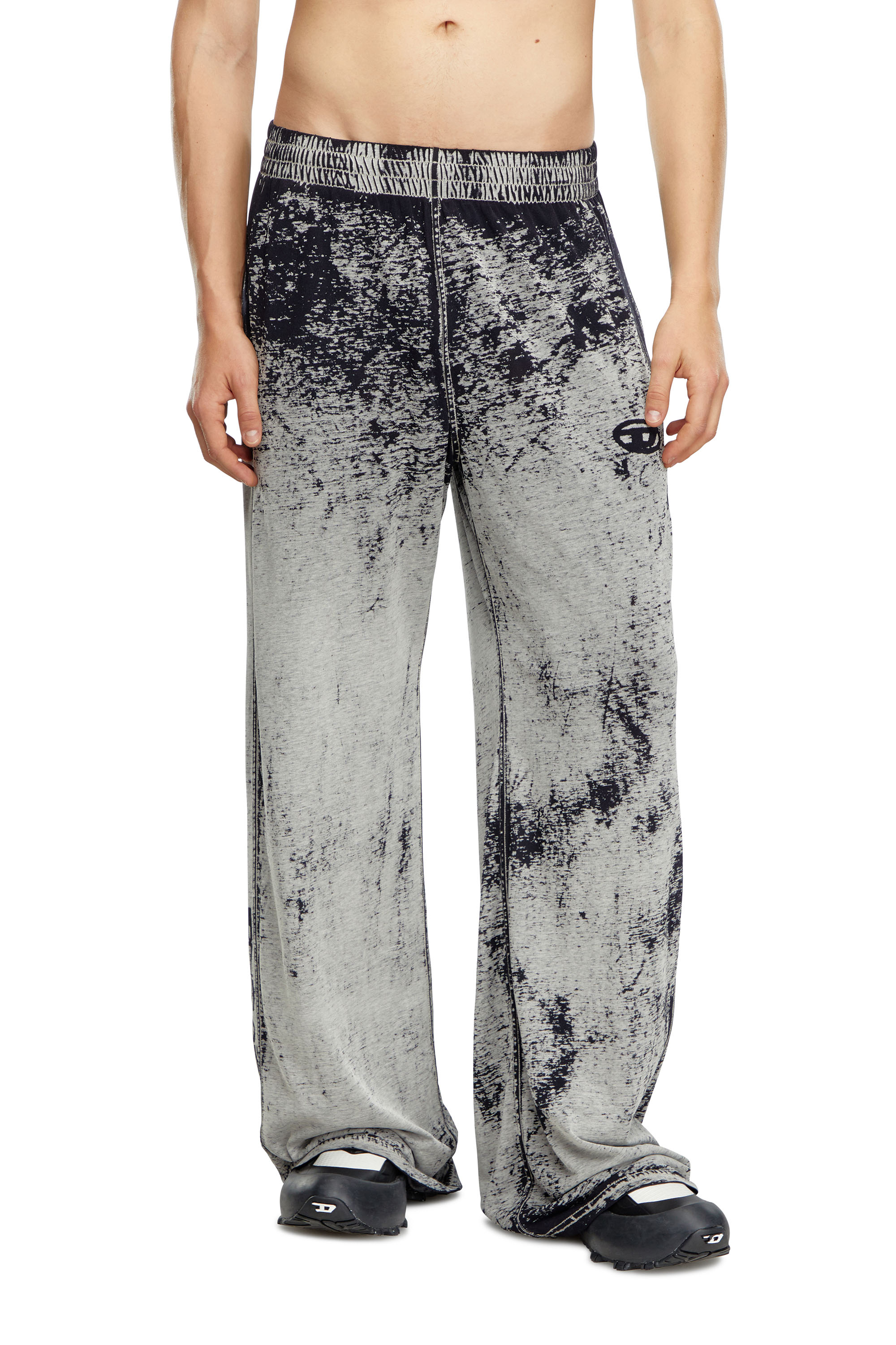 Diesel - Track pants in burnout plated jersey - Pants - Man - Multicolor
