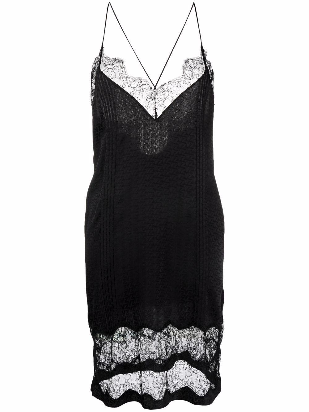Zadig&Voltaire Crystal 蕾丝连衣裙 - 黑色