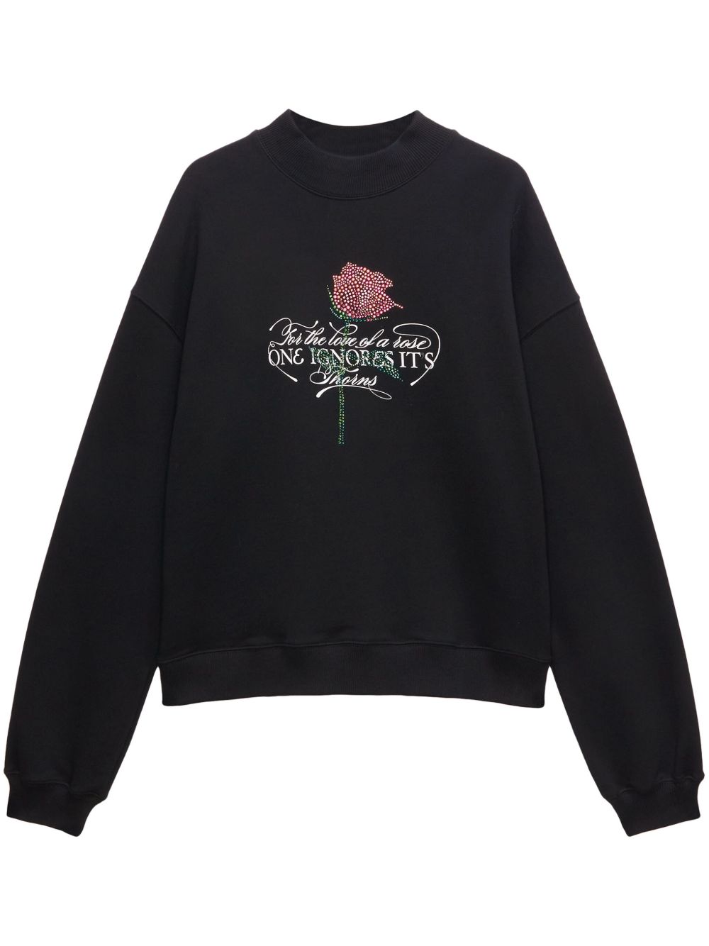 MSGM 水钻标语印花卫衣 - 黑色