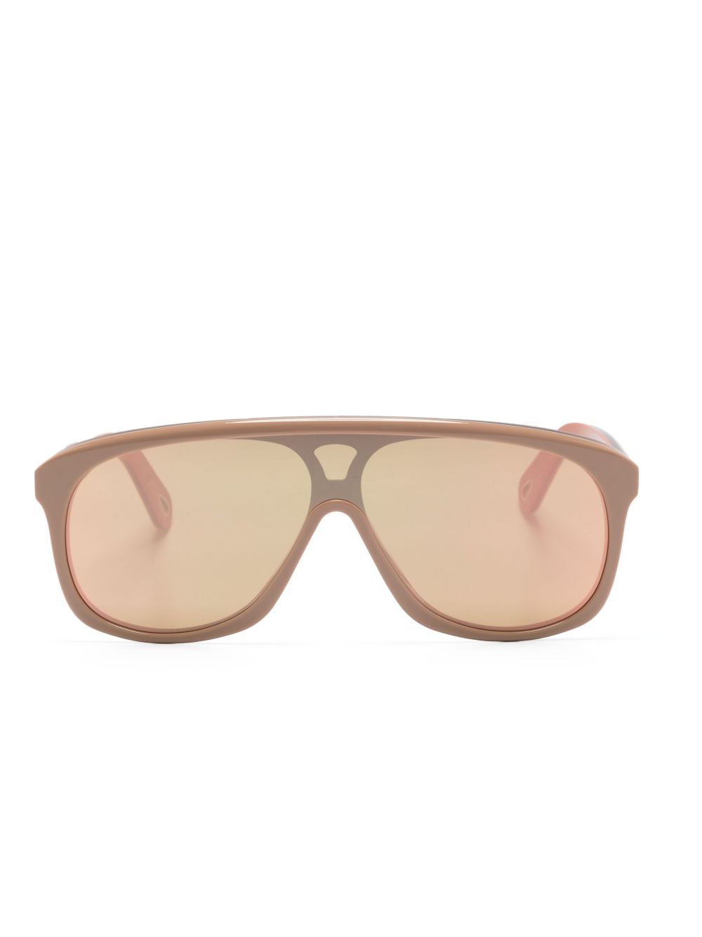 Chloé Eyewear Jasper 盾形镜框太阳眼镜 - 中性色