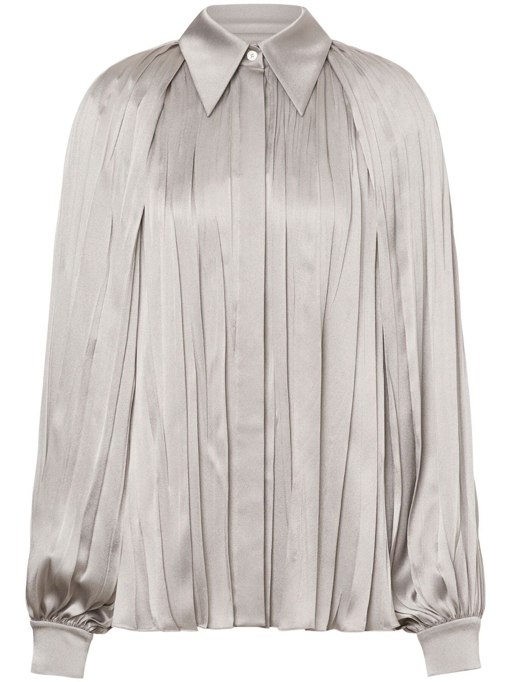 Alberta Ferretti 褶饰缎面衬衫 - 灰色