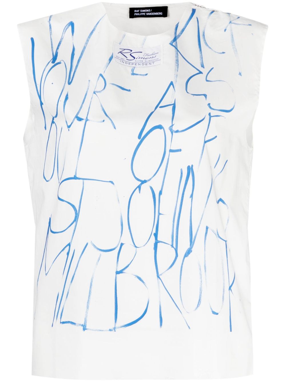 Raf Simons 图案印花坦克背心 - 白色