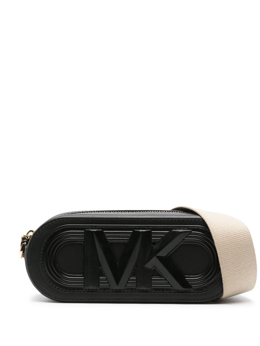 Michael Michael Kors logo贴花皮质斜挎包 - 黑色