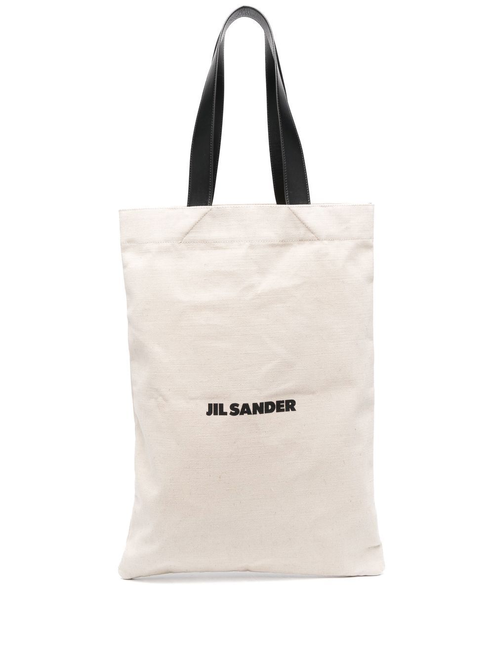 Jil Sander logo印花亚麻托特包 - 中性色