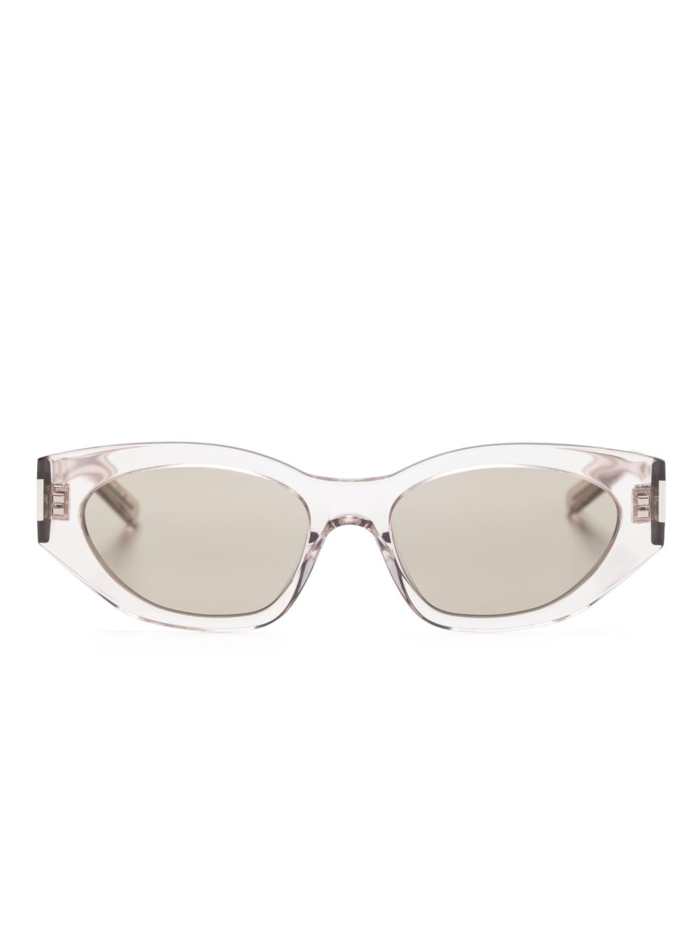 Saint Laurent Eyewear Bold Geo 椭圆形框太阳眼镜 - 中性色