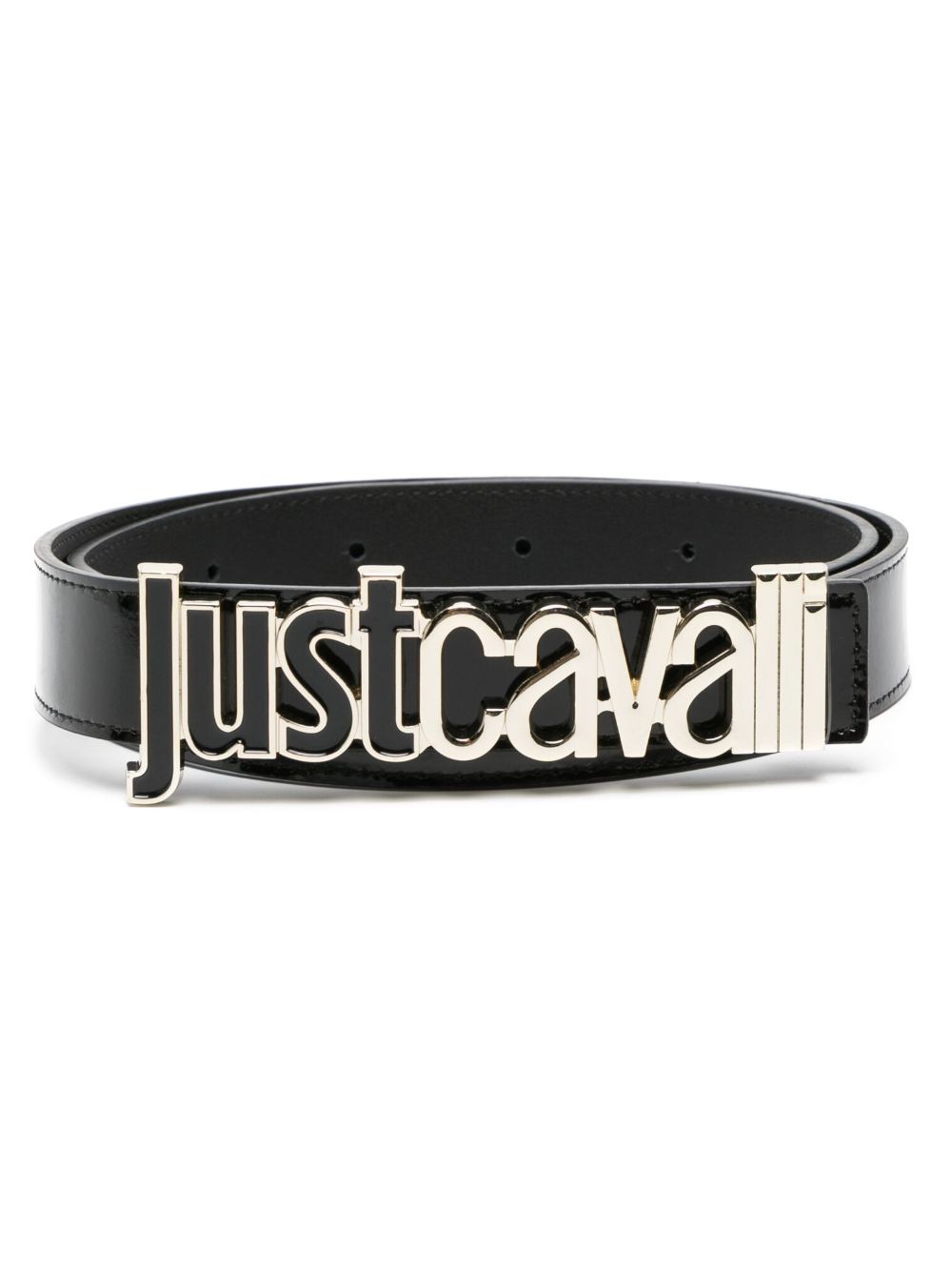 Just Cavalli logo皮质腰带 - 黑色