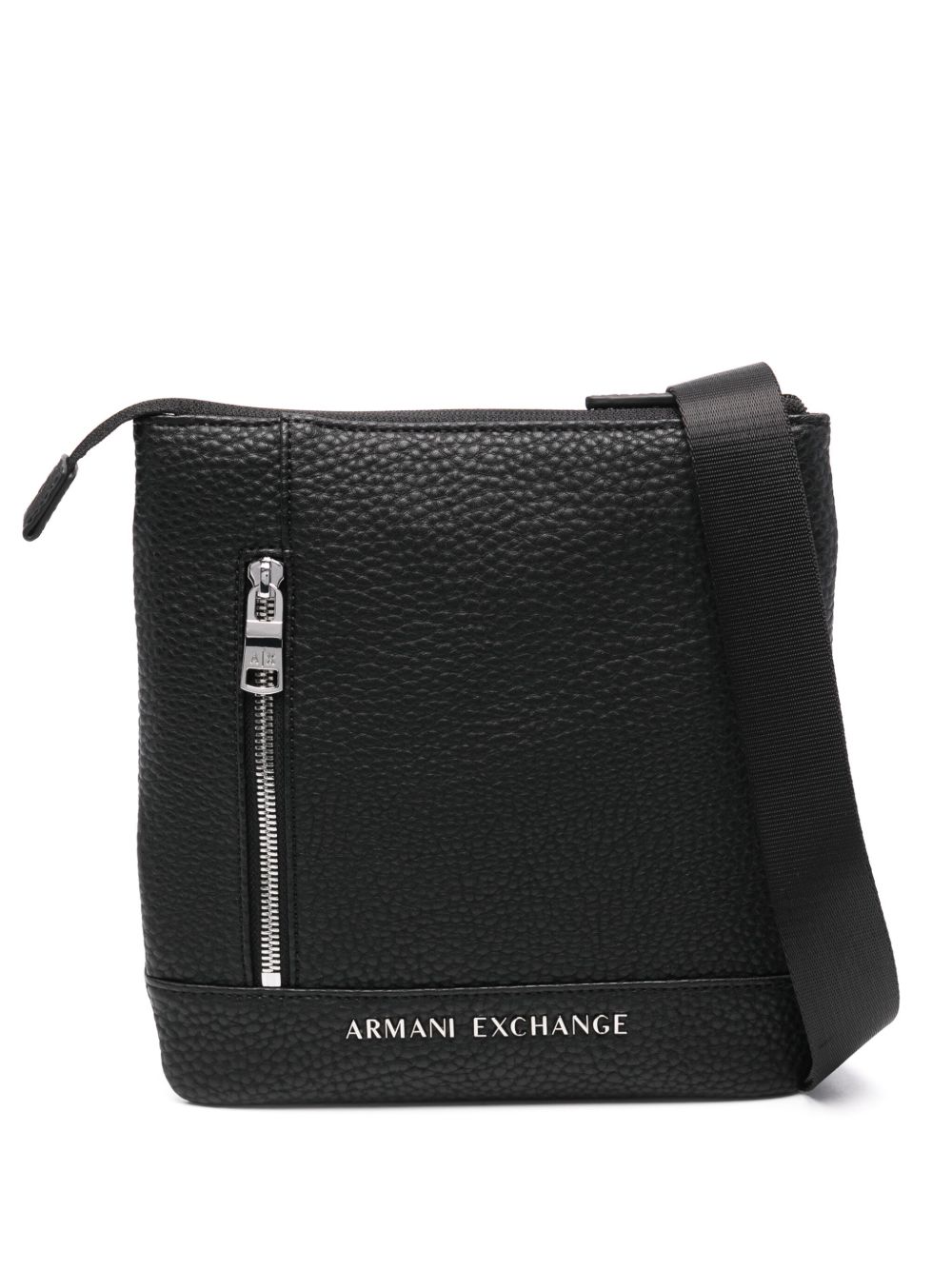 Armani Exchange logo标牌邮差包 - 黑色