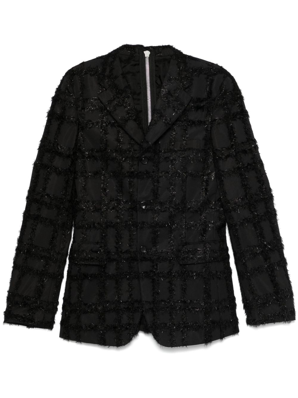 Comme des Garçons Homme Plus 刺绣提花效果西装夹克 - 黑色