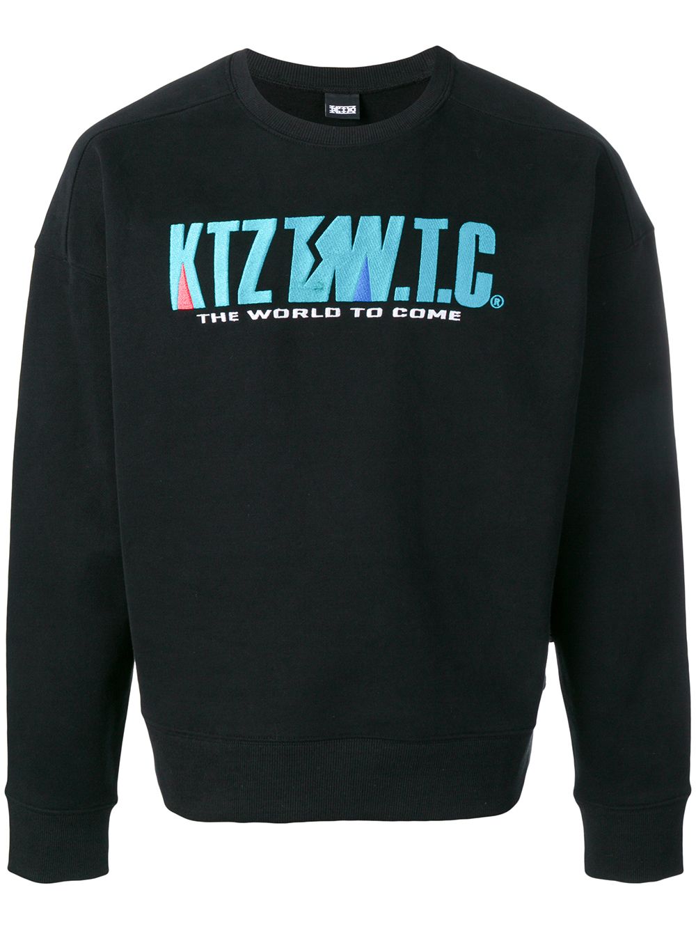 KTZ Mountain文字刺绣套头衫 - 黑色