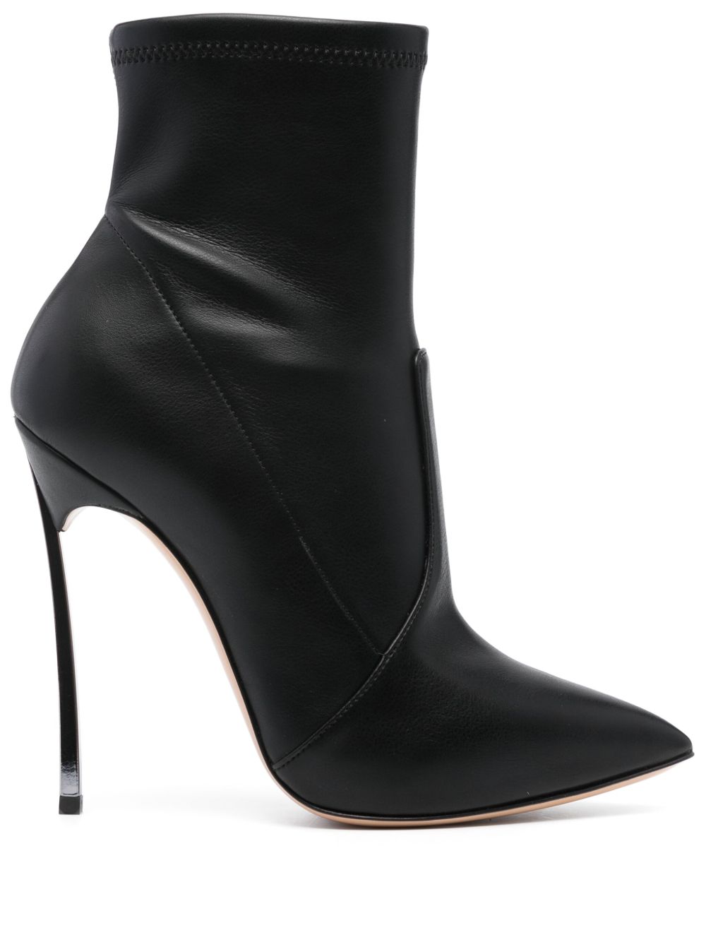 Casadei Blade 皮质高跟短靴 - 黑色
