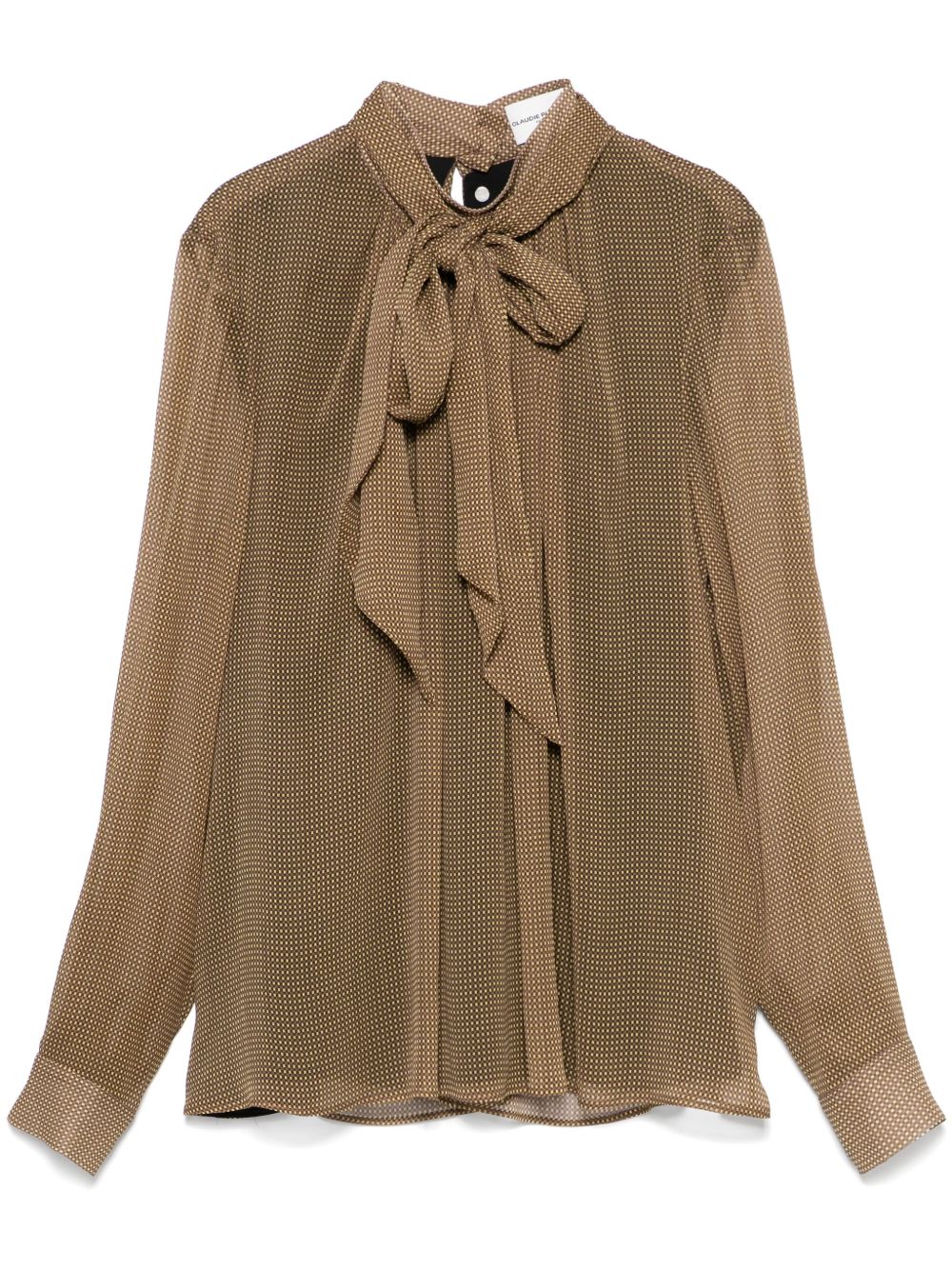 Claudie Pierlot 格纹系带领罩衫 - 黄色