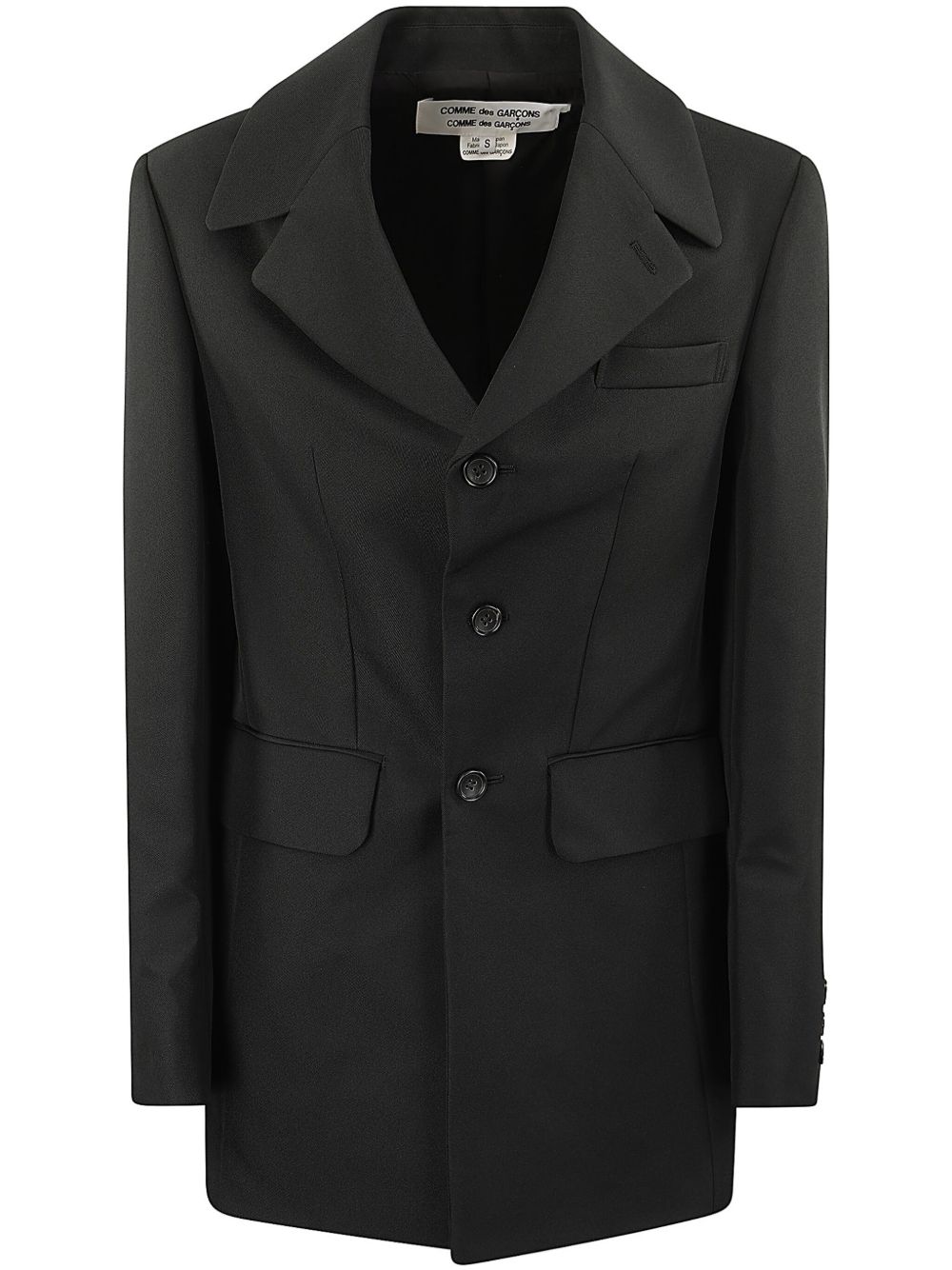 Comme Des Garçons Comme Des Garçons 排扣西装夹克 - 黑色