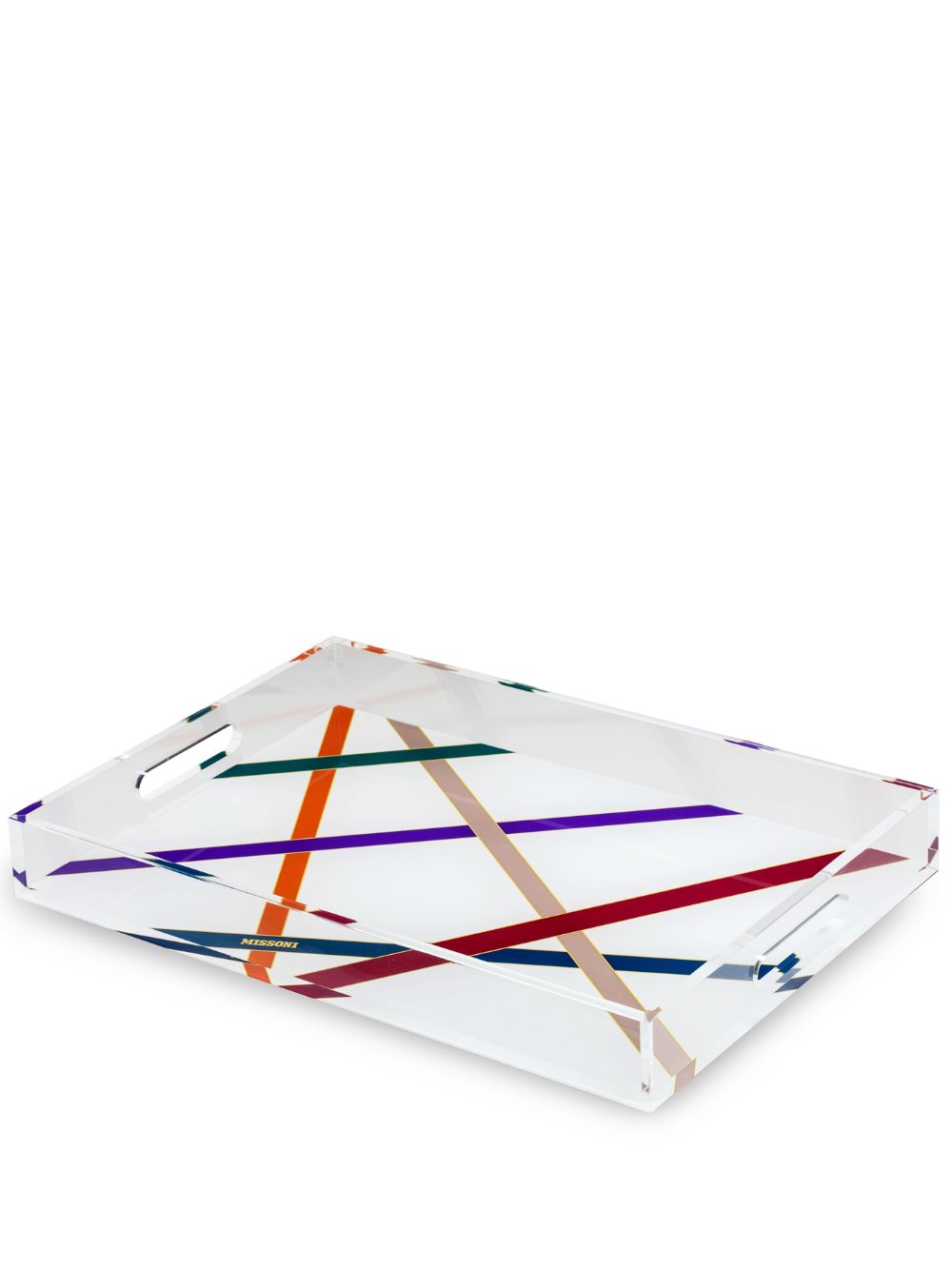 Missoni Home Nastri 图案印花托盘 - 白色
