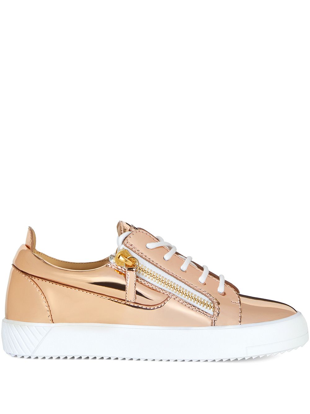 Giuseppe Zanotti 金属感拉链运动鞋 - 粉色
