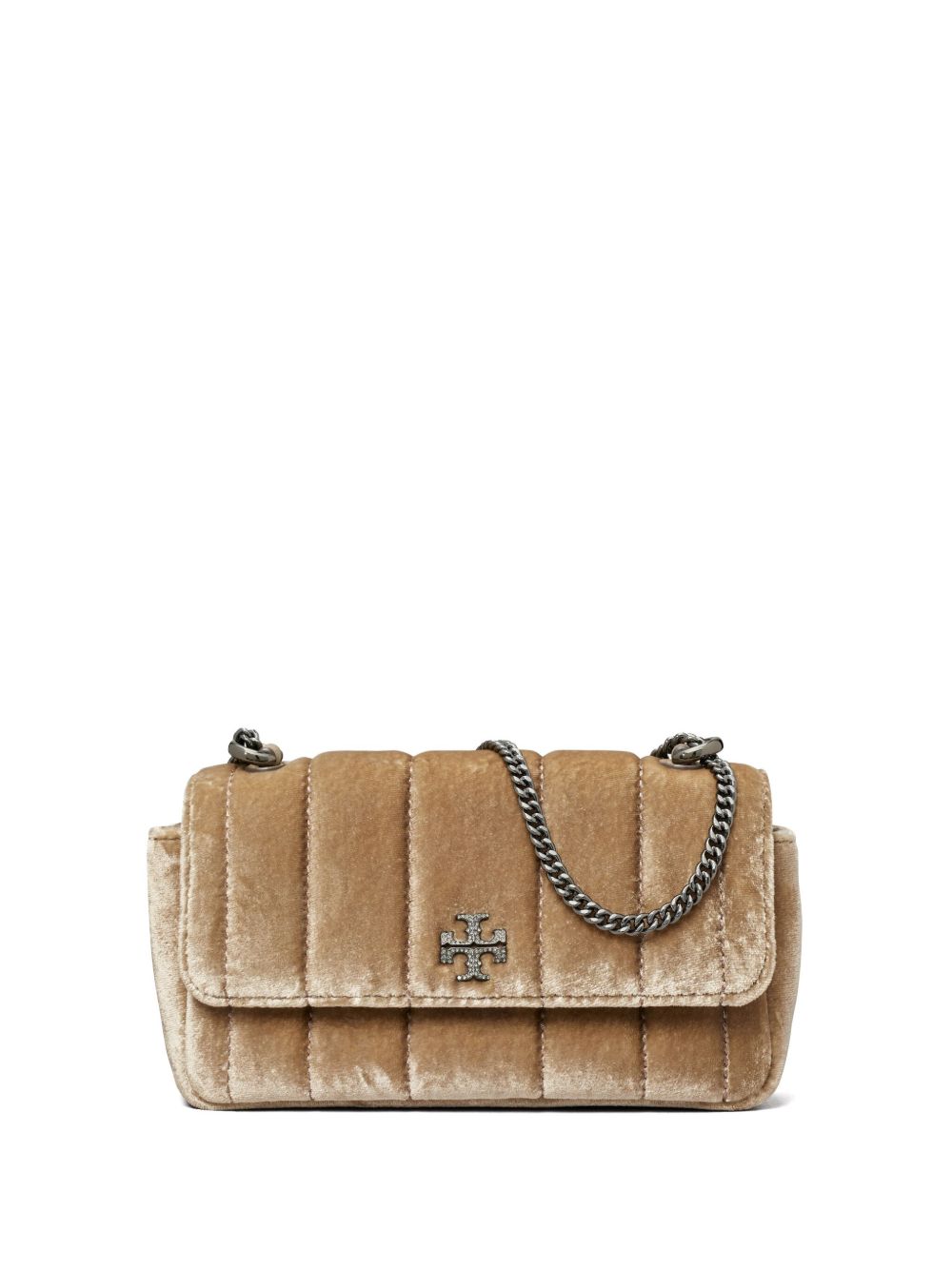 Tory Burch Kira 天鹅绒翻盖迷你包 - 中性色