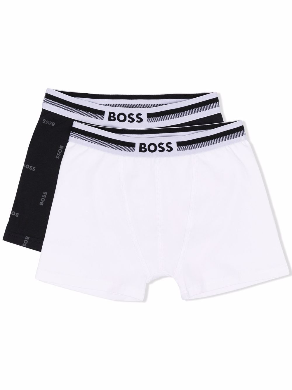 BOSS Kidswear logo裤腰四角裤（两件装） - 黑色