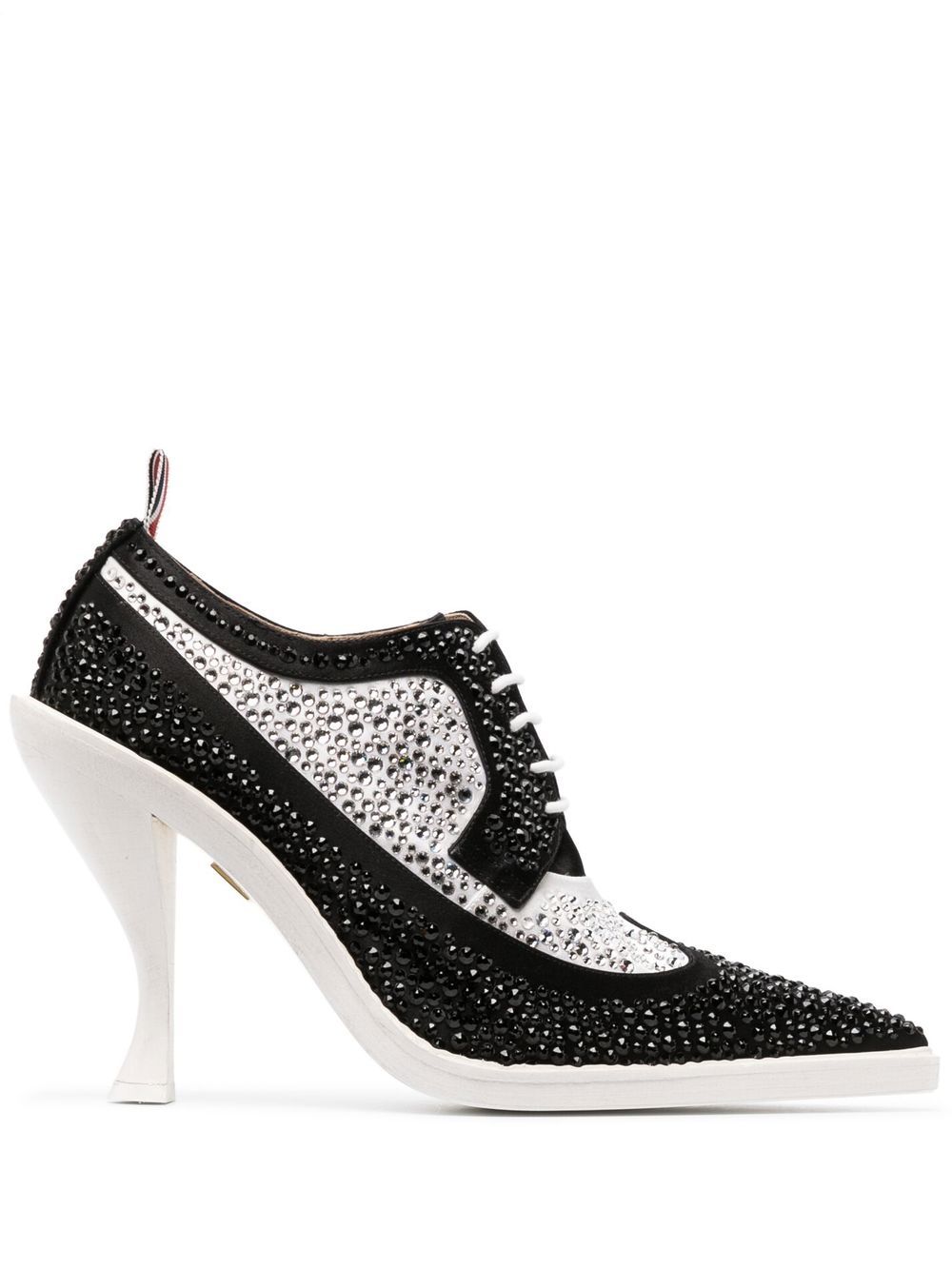 Thom Browne 晶饰高跟德比鞋 - 黑色