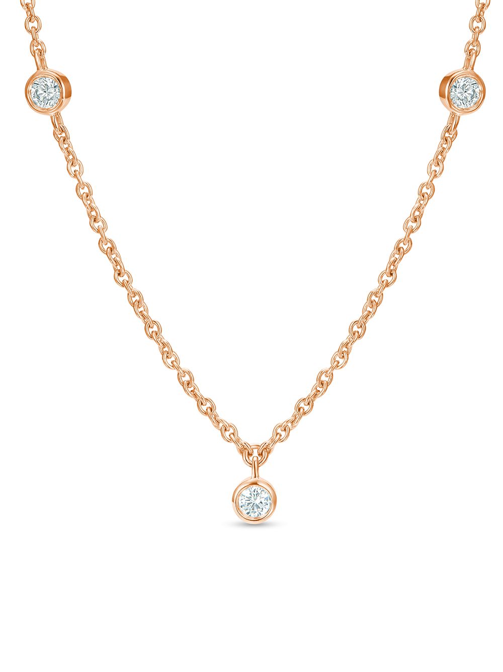 De Beers Jewellers Clea 18K玫瑰金钻石镶嵌短款项链 - 金色