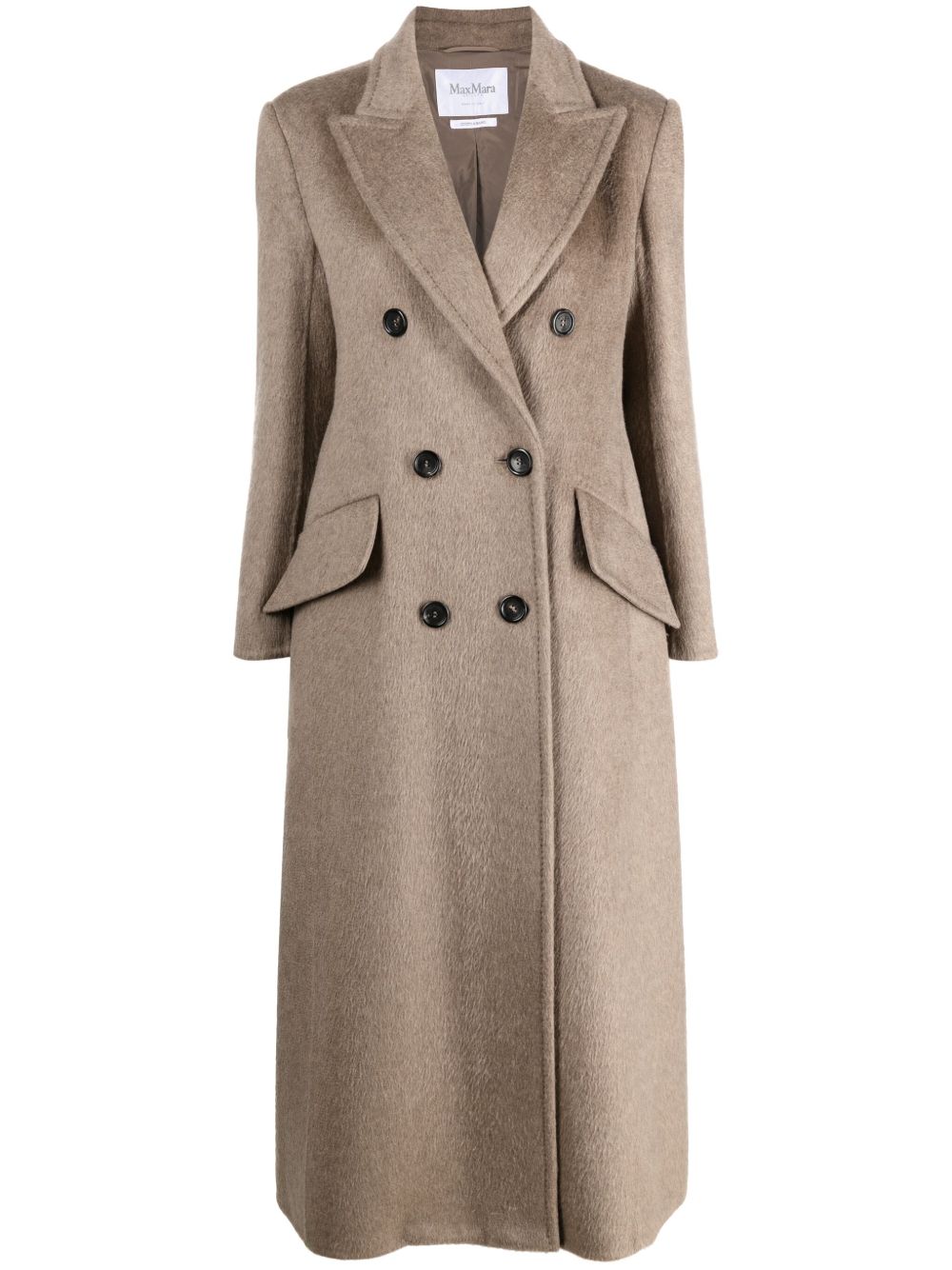 Max Mara 双排扣羊绒混纺外套 - 褐色