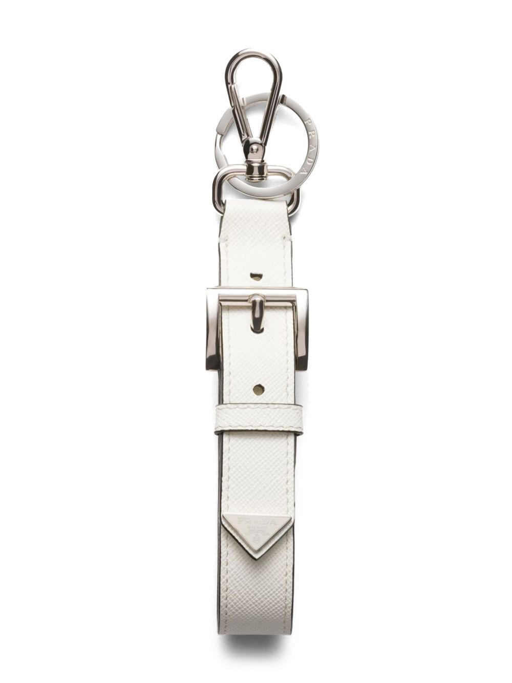 Prada Saffiano 钥匙扣 - 白色