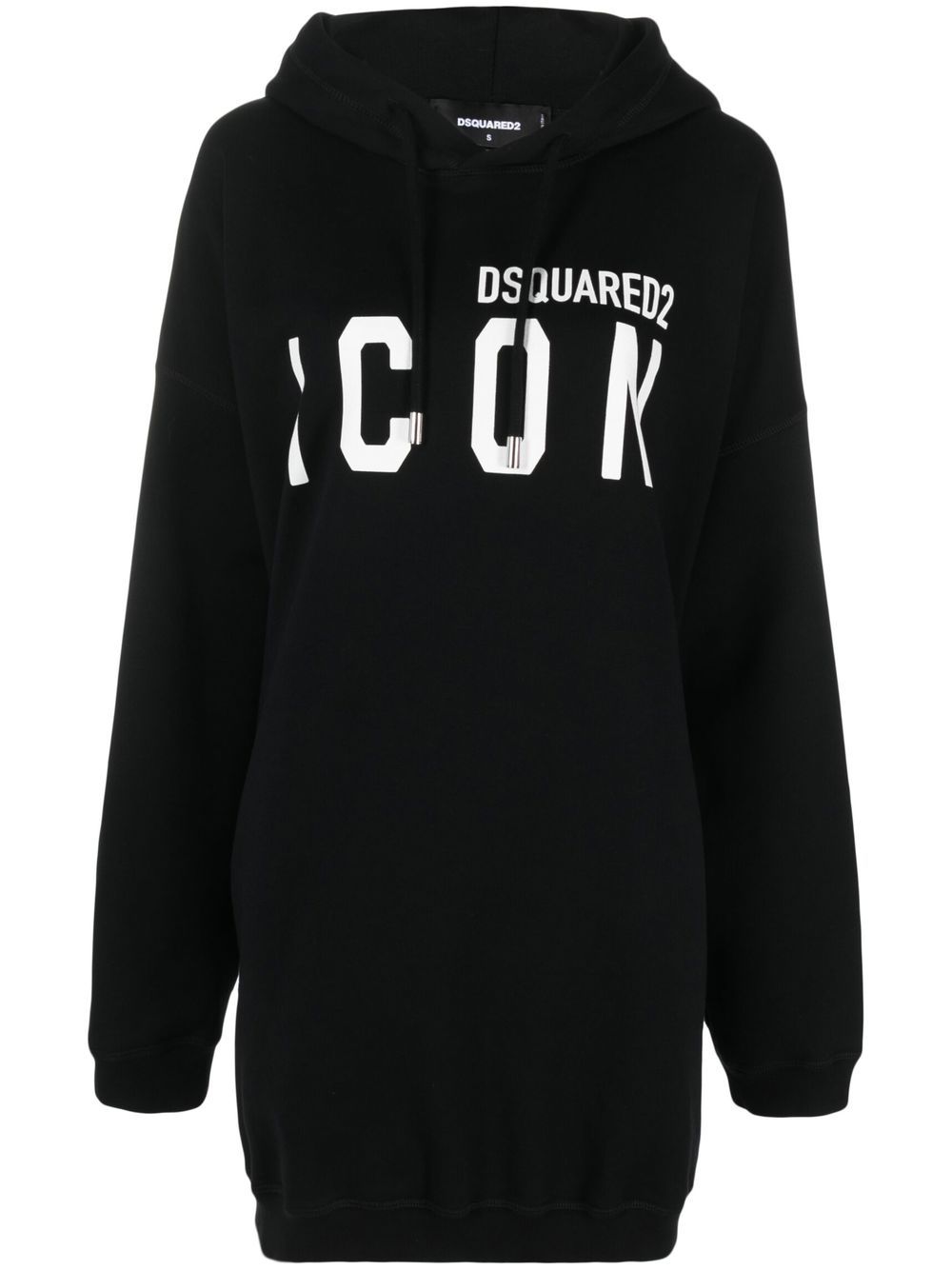 DSQUARED2 D2次方 logo印花连帽衫 - 黑色