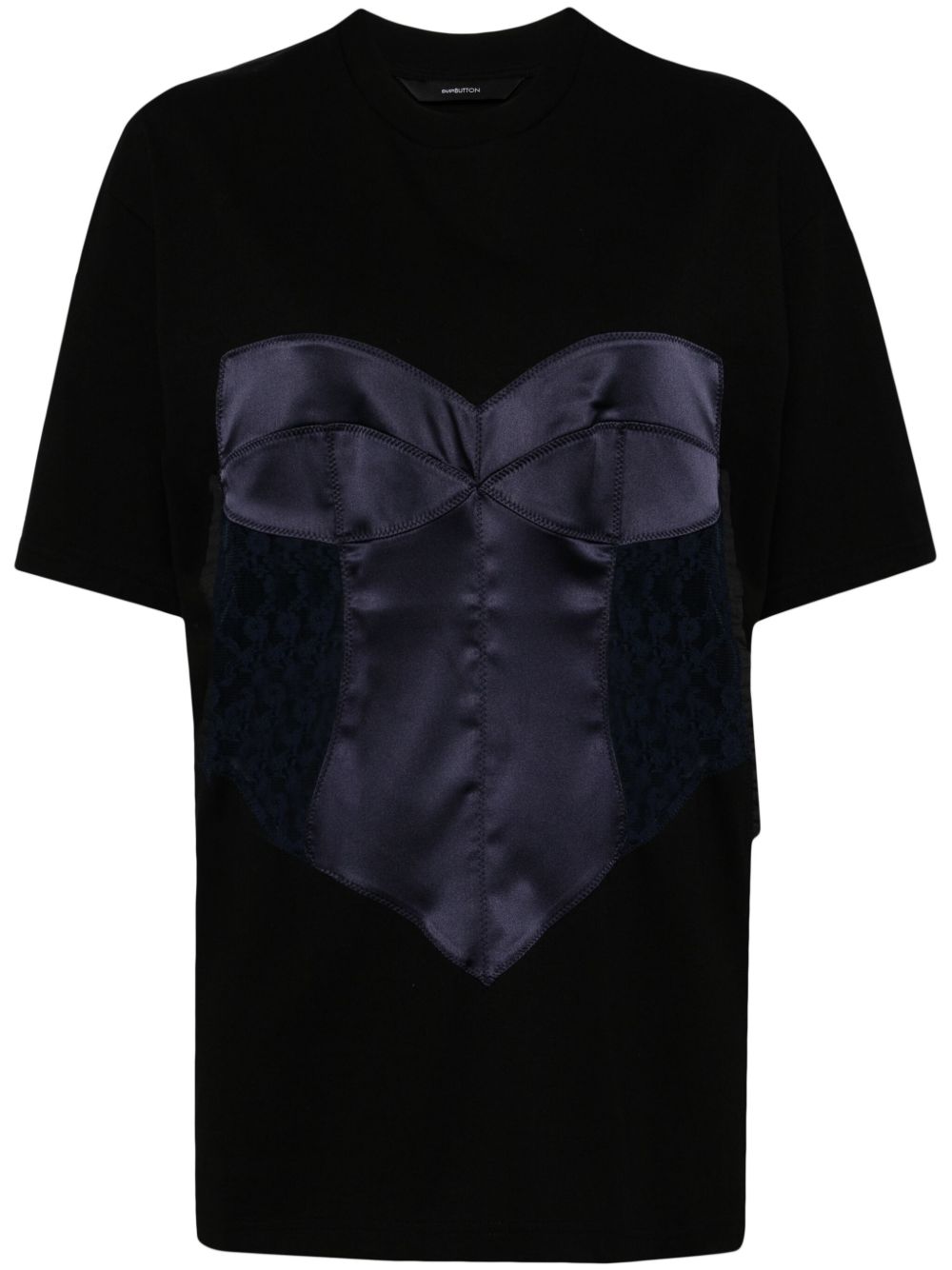 pushBUTTON Bustier Mixed T恤 - 黑色