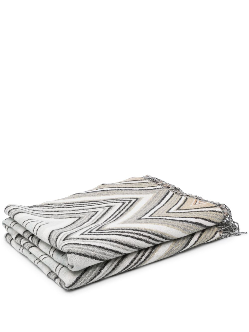 Missoni Home Z字形图案设计毯子（190厘米 x 130厘米） - 中性色